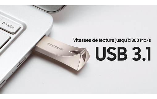 Clé USB Samsung Bar Plus 64 Go - Champagne Silver - USB 3.2