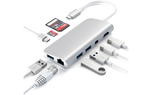 Satechi Adaptateur multimédia Argent - HDMI 4K, mini DisplayPort, USB 3.0
