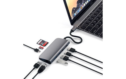 Satechi Adaptateur multimédia Gris sidéral - HDMI 4K, mini DisplayPort, USB 3.0