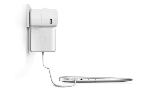OneAdaptr Twist+ DUO - Chargeur international 2 ports USB + prise chargeur Apple