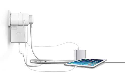 OneAdaptr Twist+ DUO - Chargeur international 2 ports USB + prise chargeur Apple