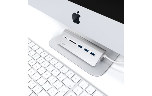Satechi Hub Type-C Aluminium Argent - Hub USB 3.0 et lecteur de cartes
