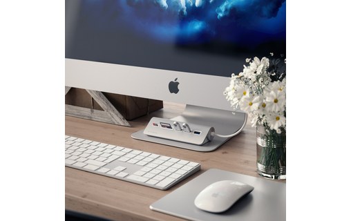 Satechi Hub Type-C Aluminium Gris sidéral - Hub USB 3.0 et lecteur de cartes