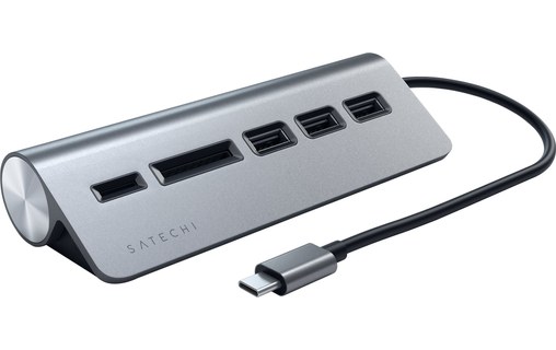 SATECHI Stand & Hub en Aluminium Hub USB-C 6-en-1 Support Pliable Compatible avec 2021/2020/2018 iPad Pro & 2020 iPad Air 