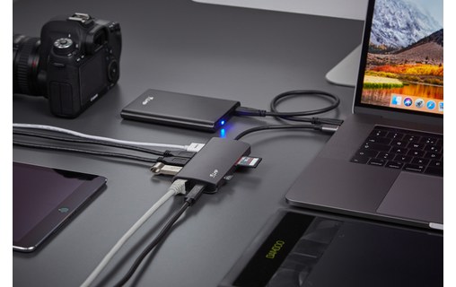 LMP USB-C mini Dock - Dock USB-C 8 ports Argent