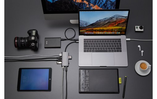 LMP USB-C mini Dock - Dock USB-C 8 ports Argent