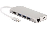 LMP USB-C mini Dock - Dock USB-C 8 ports Argent