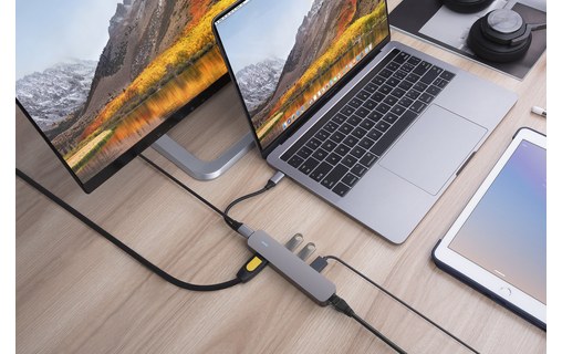 HyperDrive 6-in-1 USB-C Hub - Gris sidéral
