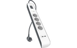 BELKIN - Multiprise parafoudre 4 prises + 2 x USB 2.0 2.4 A 2 m