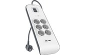 BELKIN - Multiprise parafoudre 6 prises + 2 x USB 2.0 2.4 A 2 m