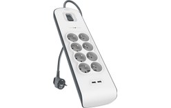 BELKIN - Multiprise parafoudre 8 prises + 2 x USB 2.0 2.4 A 2 m
