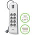 BELKIN - Multiprise parafoudre 8 prises + 2 x USB 2.0 2.4 A 2 m