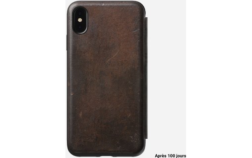 Nomad Rugged Folio Marron - Étui en cuir pour iPhone XS Max