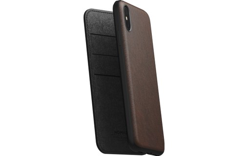 Nomad Rugged Folio Marron - Étui en cuir pour iPhone XS Max