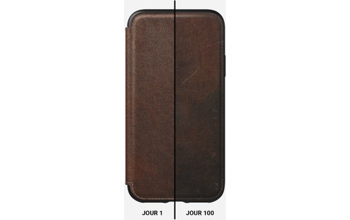 Nomad Rugged Folio Marron - Étui en cuir pour iPhone XS Max