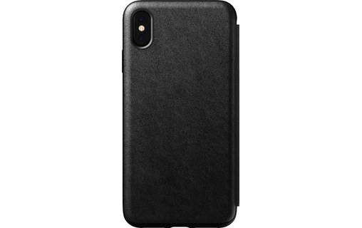 Nomad Rugged Folio Noir - Étui en cuir pour iPhone XS Max