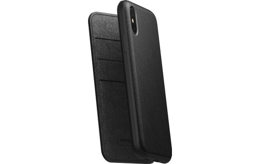 Nomad Rugged Folio Noir - Étui en cuir pour iPhone XS Max
