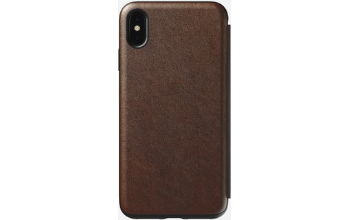 Nomad Rugged Tri-Folio Marron - Etui à rabat en cuir pour iPhone XS Max