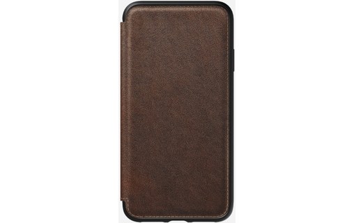 Nomad Rugged Tri-Folio Marron - Etui à rabat en cuir pour iPhone XS Max