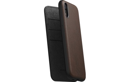 Nomad Rugged Folio Marron - Étui en cuir pour iPhone XR