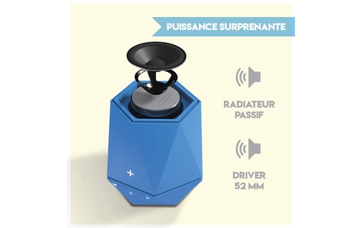 Enceinte Bluetooth portable TecPlus Geo Up - Bleue