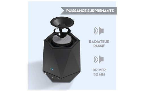 Enceinte Bluetooth portable TecPlus Geo Up - Noire