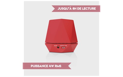 Enceinte Bluetooth portable TecPlus Geo Up - Rouge
