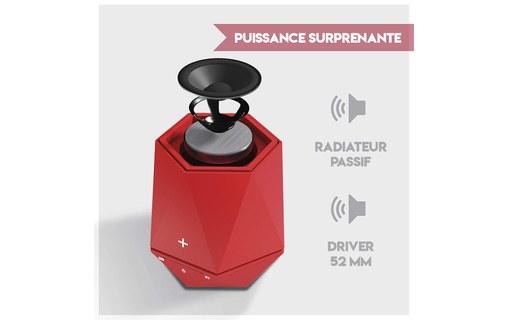 Enceinte Bluetooth portable TecPlus Geo Up - Rouge