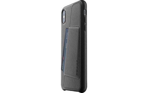 Mujjo Full Leather Wallet Case Noir - Coque pour iPhone XS Max