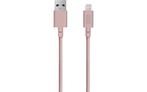Native Union Night Cable Rose - Câble Lightning vers USB 3 m