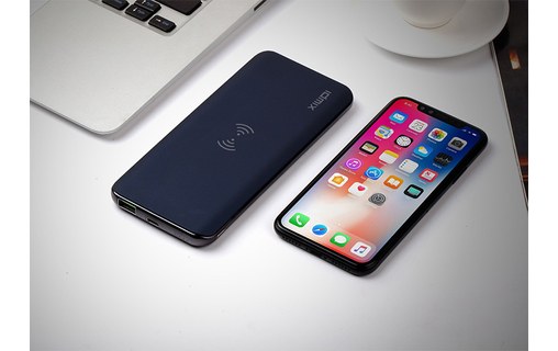 IDMIX Power Mint 8000 - Batterie externe 8000 mAh sans fil + USB-C + QC 3.0