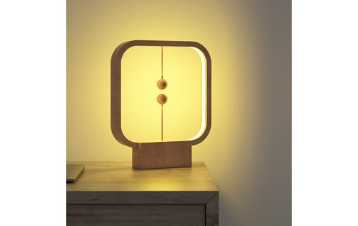 allocacoc Heng Balance Lamp Square Light Wood - Lampe LED design USB