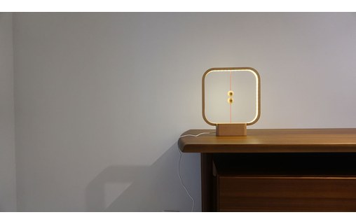 allocacoc Heng Balance Lamp Square Light Wood - Lampe LED design USB
