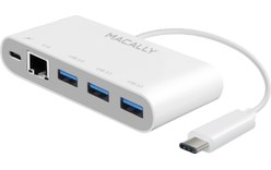 Macally UC3HUB3GBC - Adaptateur USB-C vers USB-C / 3 x USB-A / RJ-45