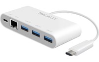 Macally UC3HUB3GBC - Adaptateur USB-C vers USB-C / 3 x USB-A / RJ-45