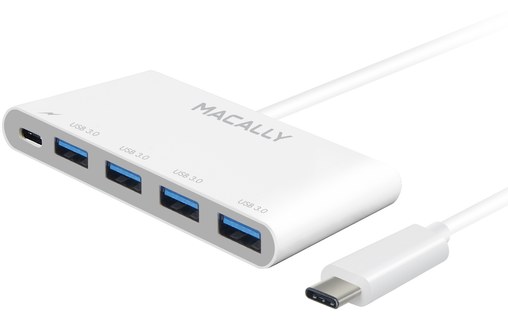 Macally UC3HUB4C - Adaptateur USB-C vers USB-C / 4 x USB-A