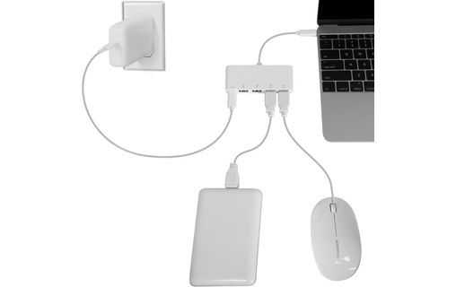 Macally UC3HUB4C - Adaptateur USB-C vers USB-C / 4 x USB-A