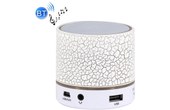 Enceinte Bluetooth d'intérieur blanc Mini haut-parleur stéréo portable, avec mic