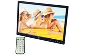 Cadre photo numérique noir 15.0 pouces LED affichage avec support / télécommande