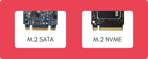 différence de format entre un SSD M.2 SATA et un SSD M.2 NVMe