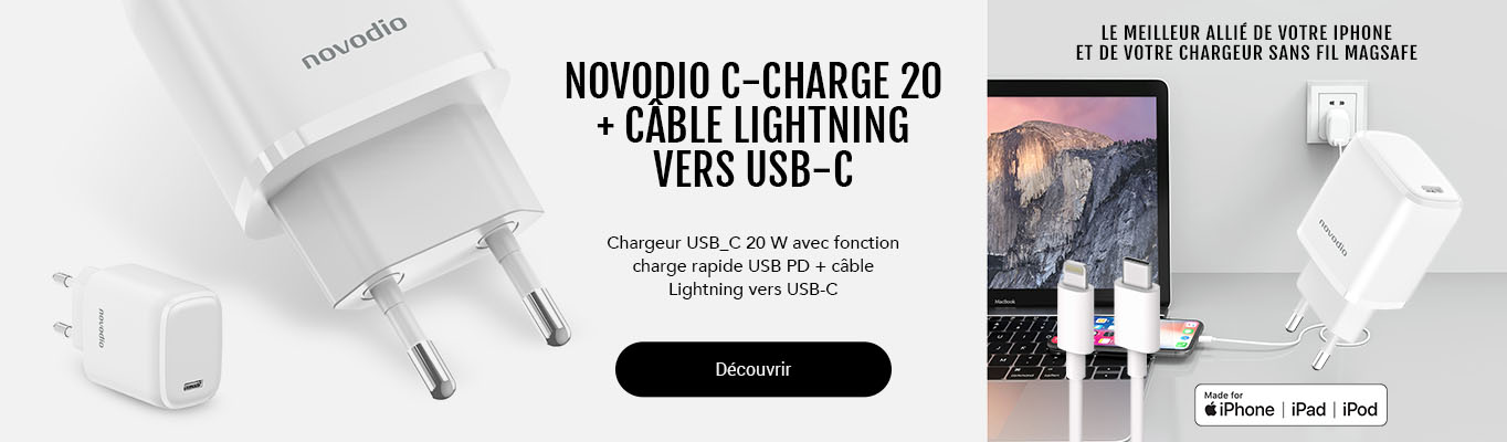 Novodio C-Charge 20 + Câble Lightning