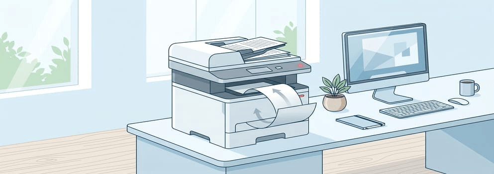 Bureau professionnel avec imprimante laser multifonction pour impressions régulières et recto-verso automatique